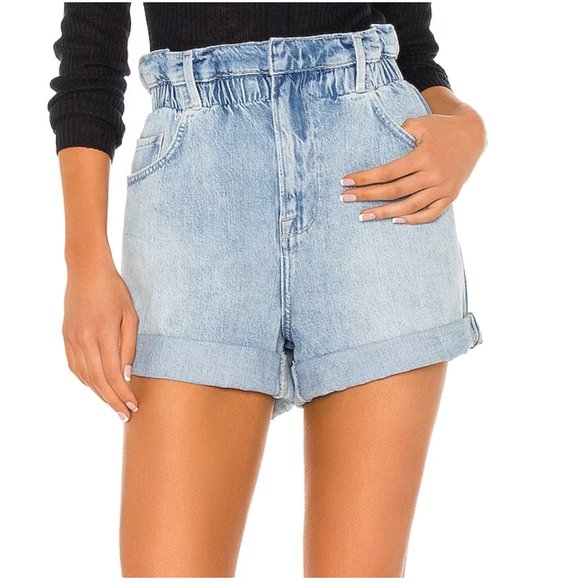Frame Denim Pants - FRAME Denim Elastic Waist Short in meridian wash size S small jeans pull on